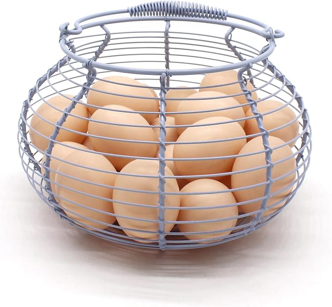 CVHOMEDECO. Elegant Wire Egg Basket - Image 3