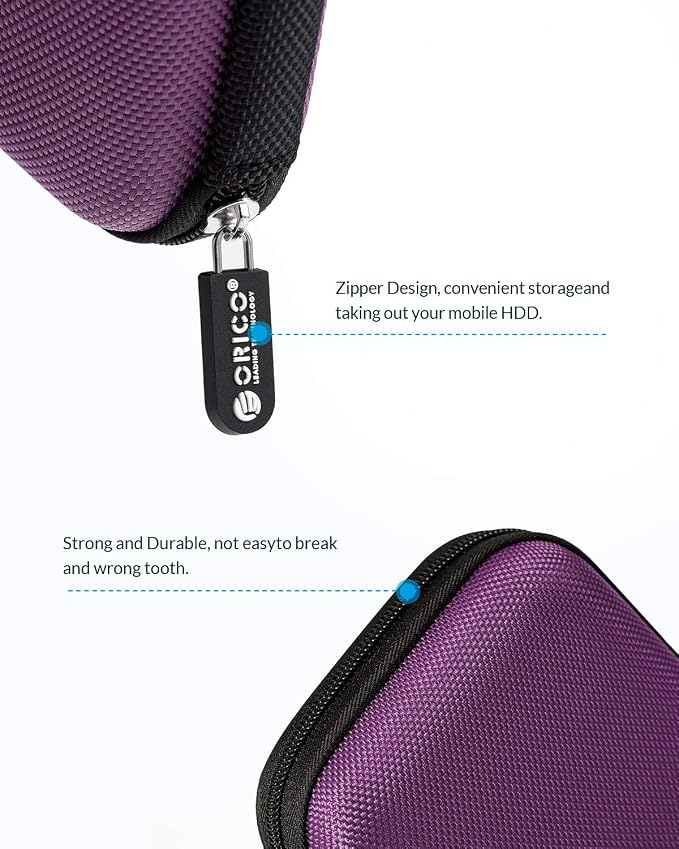 ORICO Hard Drive Case 2.5 inch External Drive Storage Carrying Bag Waterproof - Image 4