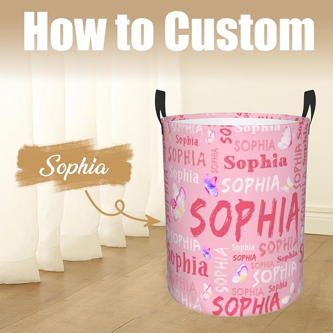 Custom Name Laundry Hamper, Personalized Laundry Basket - Image 2