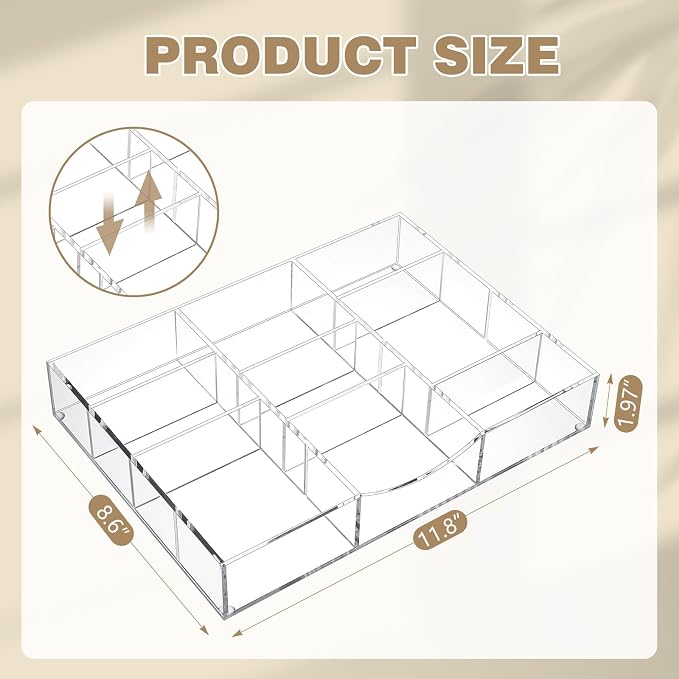 Acrylic Drawer Organizer Clear Desk Drawer Organizer Trays - Image 2