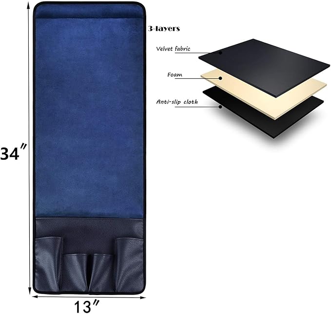 Wanty Velvet Sofa Couch Chair Armrest Soft Caddy Organizer Holder - Image 2