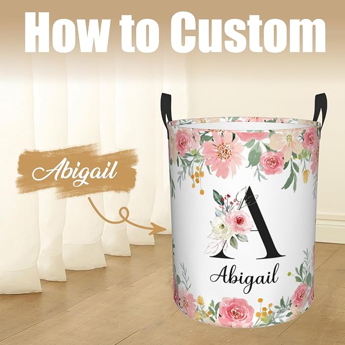 Custom Name Laundry Hamper, Personalized Laundry Basket - Image 2