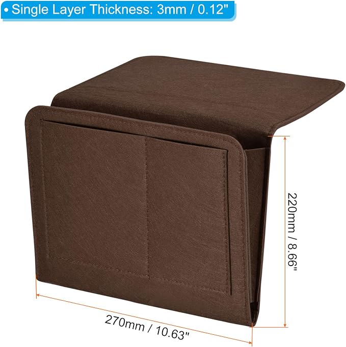 PATIKIL 11in Bedside Caddy, Bed Caddy Bedside Organizer Hanging Soft Felt 5 - Image 2
