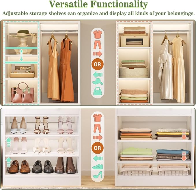 Besiost Closet System, 55.6"/4.7 FT Closet Organizer System - Image 5