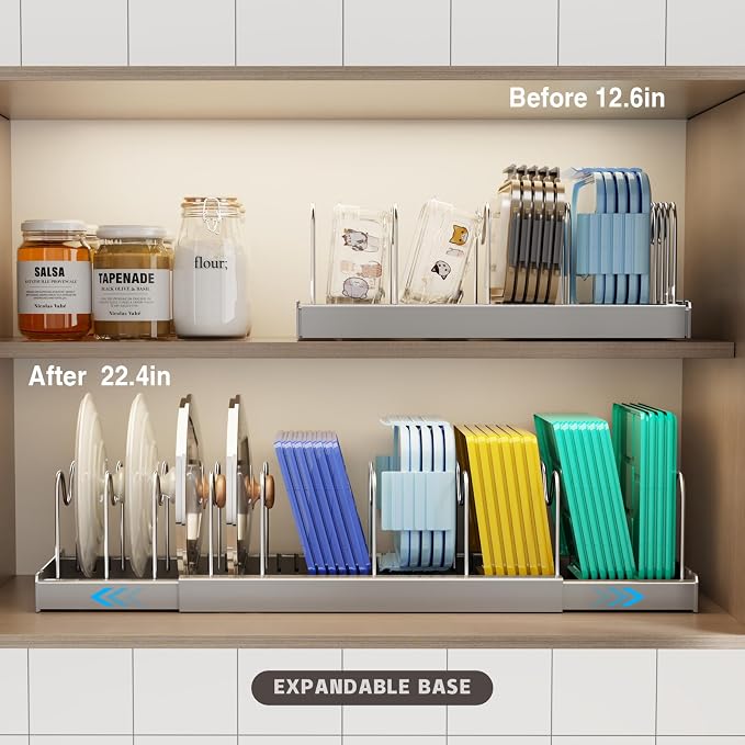 Expandable Food Storage Container Lid Organizers - Image 3