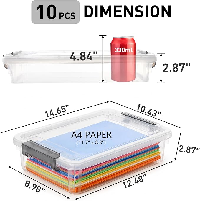 Citylife 10 PCS Plastic Storage Bins - Image 2