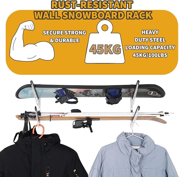 Snowboard Wall Racks, Adjustable Storage Rack - Image 4
