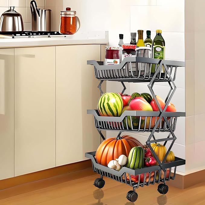 Rolling Kitchen Cart Utility Storage Stand - Image 5