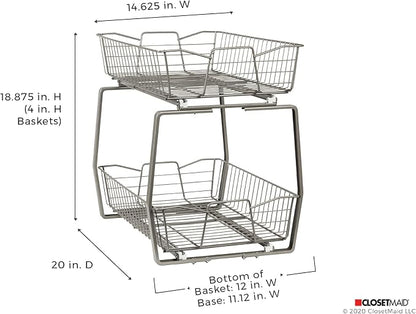 ClosetMaid 14 in. Pull Out Cabinet Organizer, 2 Tier, Heavy Duty, Slide Out - Image 5