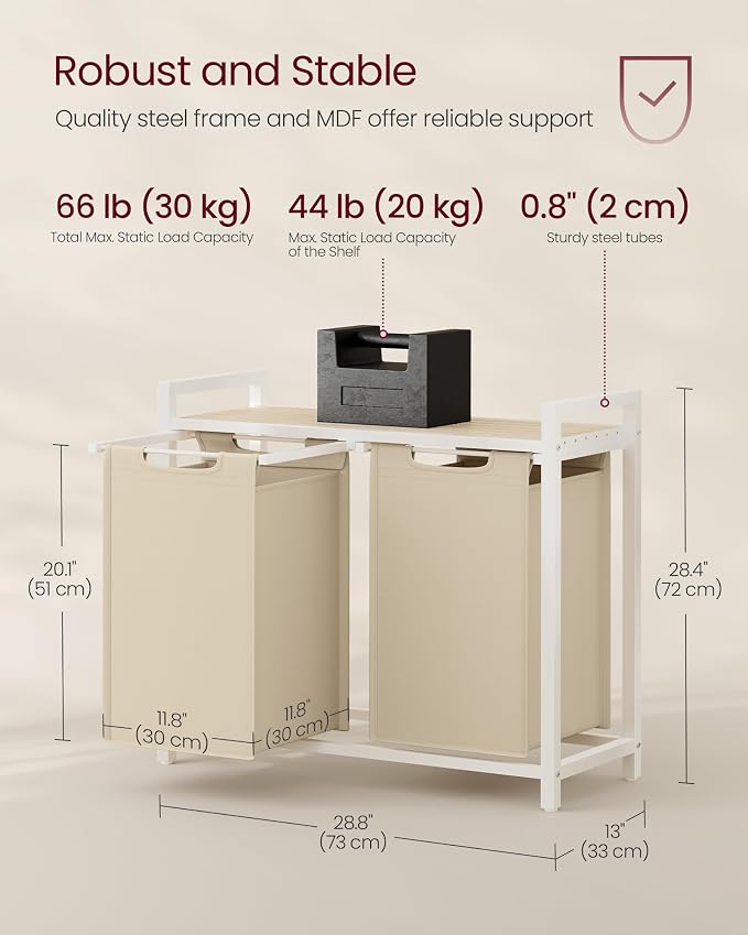 VASAGLE Laundry Hamper, Laundry Basket Sorter - Image 6