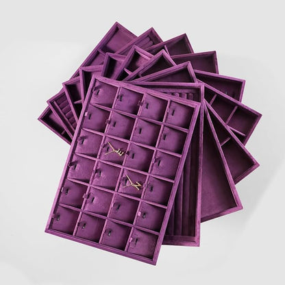 Velvet Stackable Jewelry Display Flat Tray - Image 9