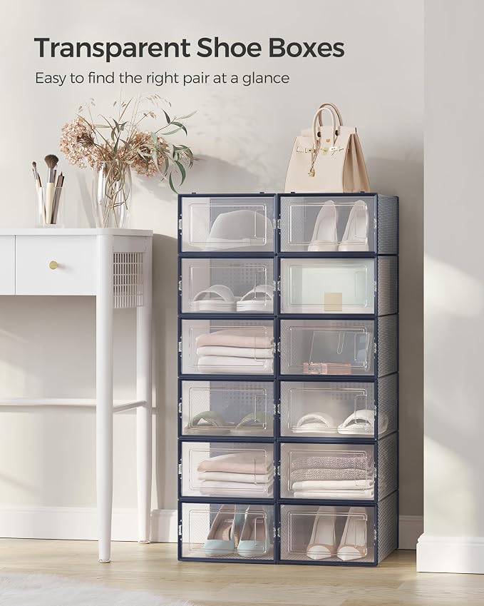 SONGMICS Shoe Boxes, Stackable Clear Plastic Boxes - Image 3