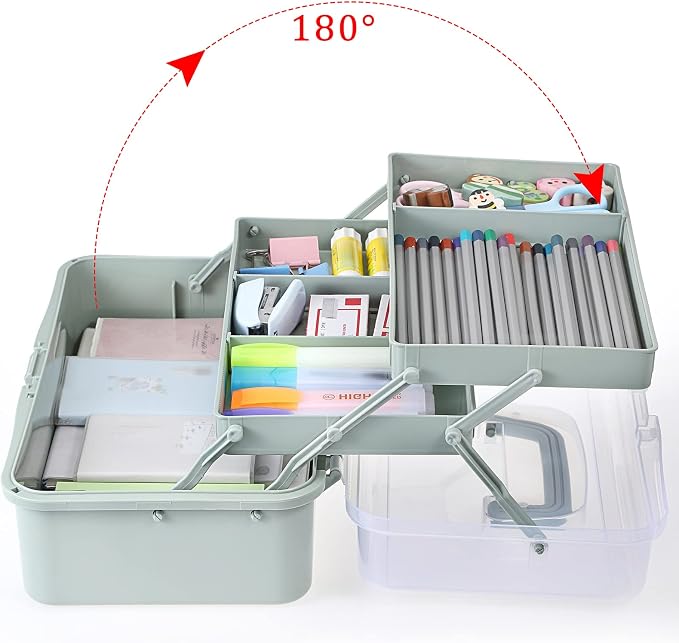 BTSKY 3-Layer Plastic Dividing Storage Box Craft Organizer and Storage - Image 2