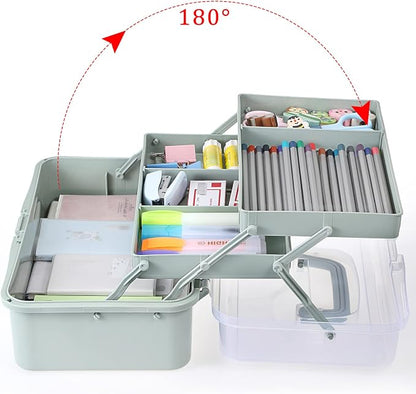 BTSKY 3-Layer Plastic Dividing Storage Box Craft Organizer and Storage - Image 2