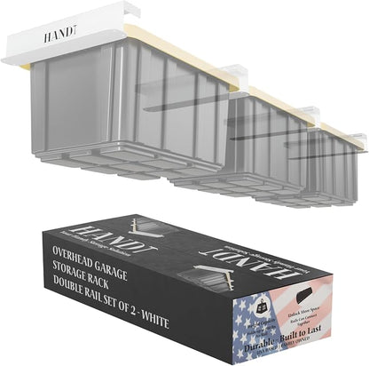 HANDT Overhead Garage Storage Rack, Connectable Heavy Duty Metal Ceiling Rails by HANDT