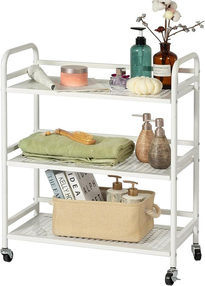 HDANI 3 Tier Metal Rolling Heavy Cart Supports 40 Lbs Per Tier, Mesh Rolling by HDANI