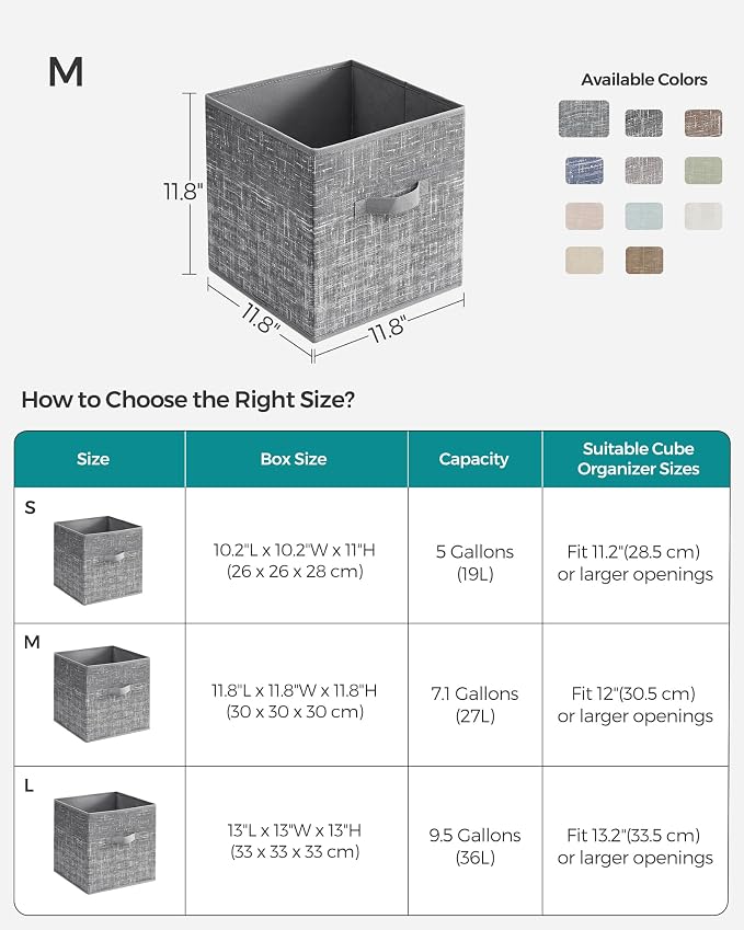SONGMICS Storage Cubes, 11.8-Inch Non-Woven Fabric Bins - Image 4