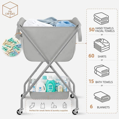 STORAGE MANIAC Collapsible Laundry Cart - Image 4