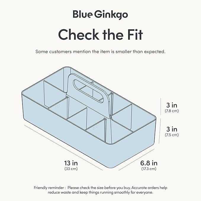 BLUE GINKGO Stackable Organizer Caddy – Korean-Made Portable Tote - Image 3