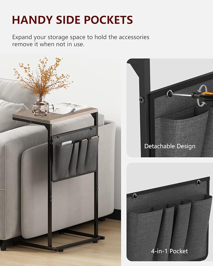 Vantic C Shaped End Table, Small Side Table - Image 6