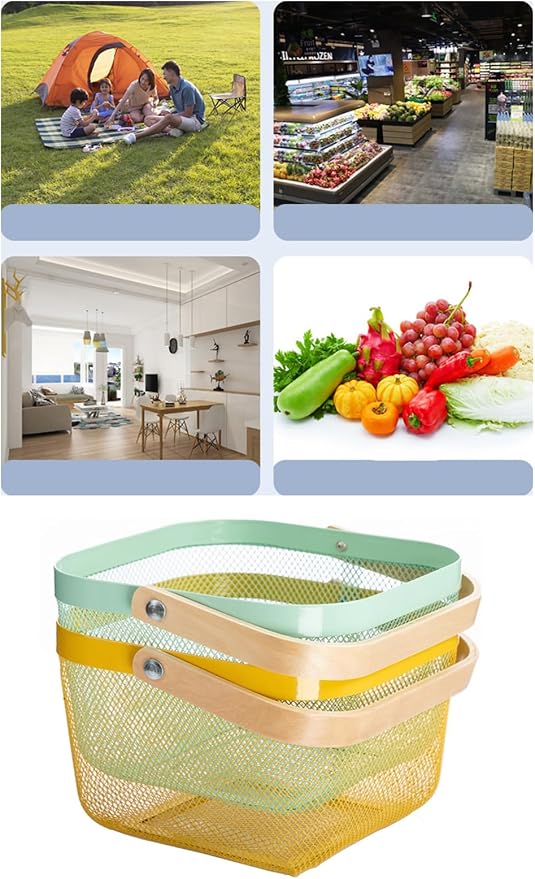 AJIODA Metal Mesh Steel Basket, Storage Organizer Basket Multi-functional - Image 5