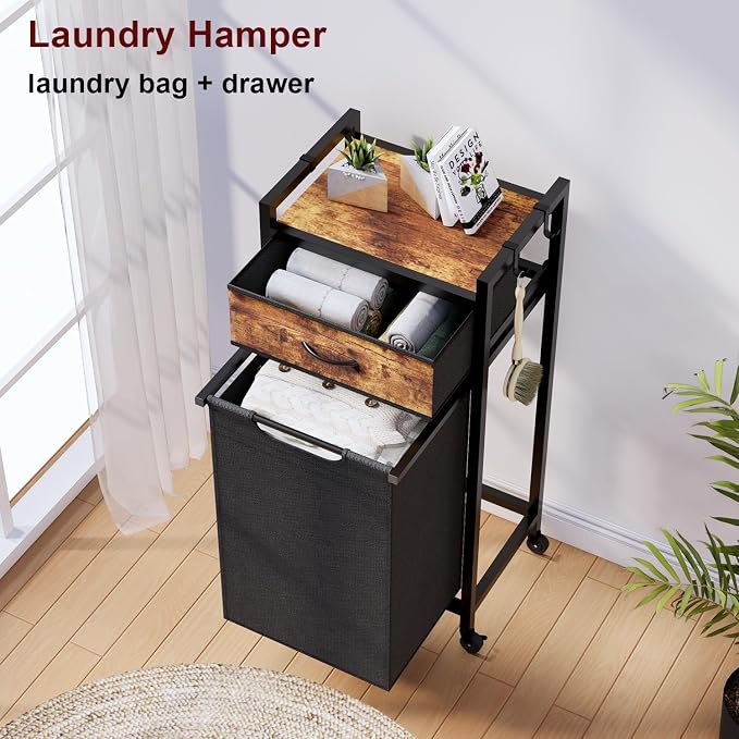 Laundry Hamper, Laundry Sorter, Rolling Laundry Basket - Image 8