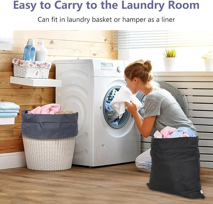 OTraki 2 Pack Large Laundry Bag 28x45 Inch Heavy Duty Laundry Wash Bag | - Image 3