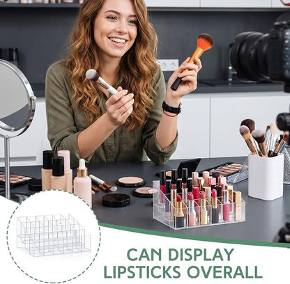 Macarrie 6 Pieces Lipstick Holder 24 Slot Clear Acrylic Lipgloss Organizer - Image 5