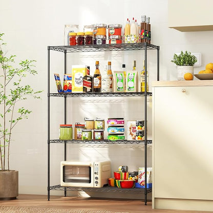 FDW | 4-Tier Wire Shelf | 35" x 13" x 53" | Black | Storage Shelves - Image 6