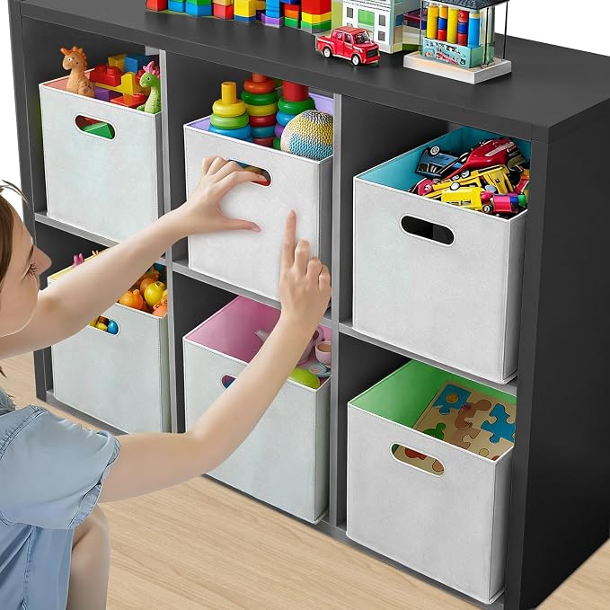 6 Pcs 11 Inch Colorful Felt Storage Cubes - Image 2