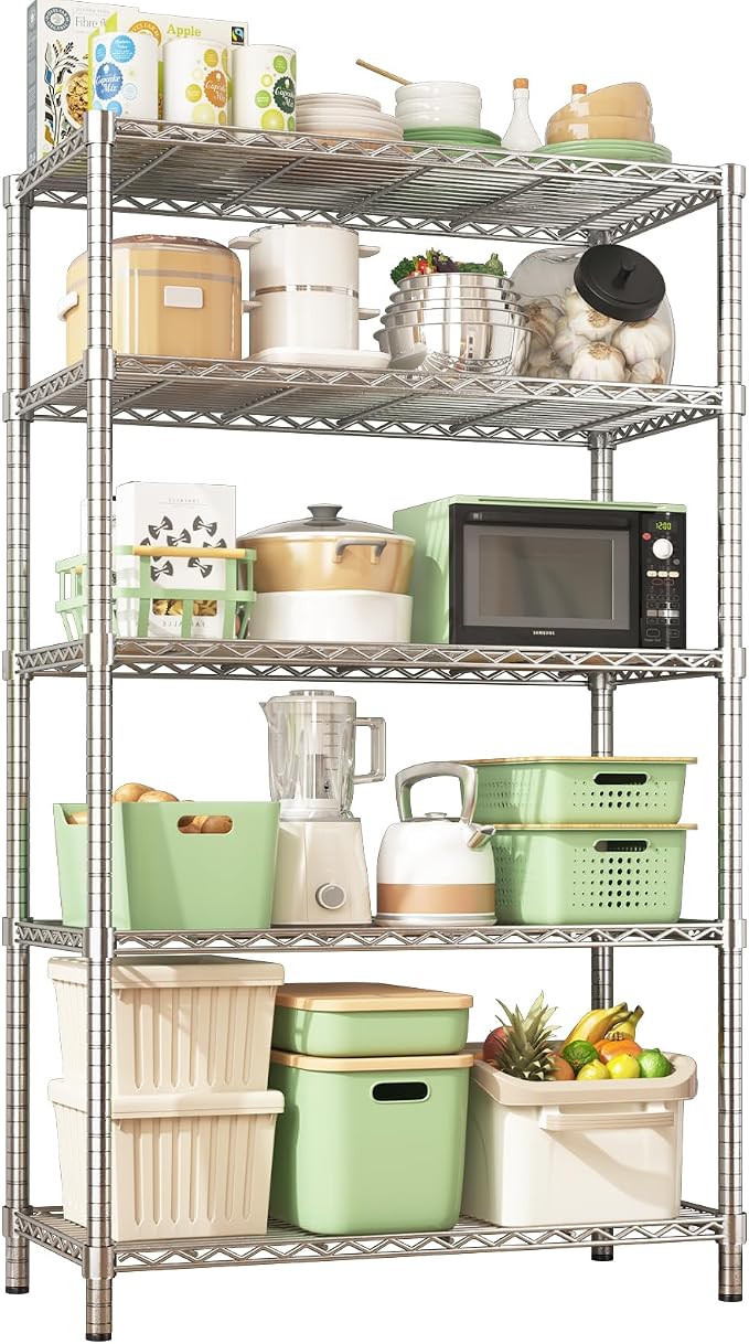 Storage Shelves, 5-Tier Adjustable Metal Industrial Utility Shelf Rack by Unknown