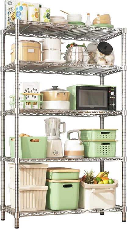 Storage Shelves, 5-Tier Adjustable Metal Industrial Utility Shelf Rack by Unknown