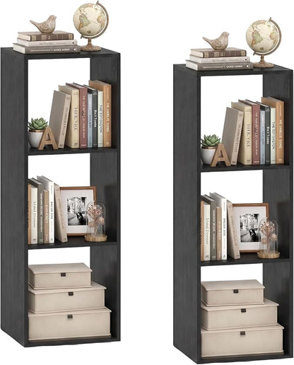 POWERSTONE 3 Cube Storage Organizer Set of 2, 3 Tier Cubby Bookshelf by POWERSTONE%C2%AE