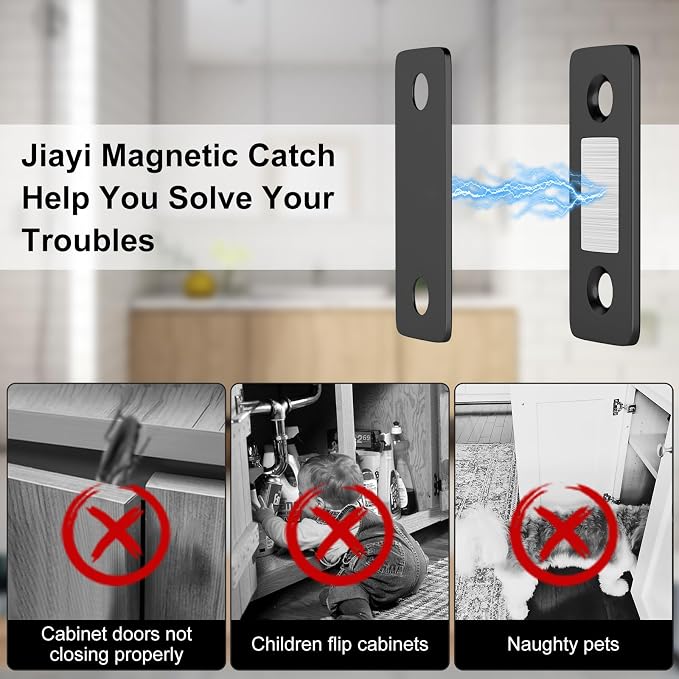 Cabinet Magnetic Catch Jiayi 5 Pack Black Ultra Thin Cabinet Door Magnetic Catch - Image 9