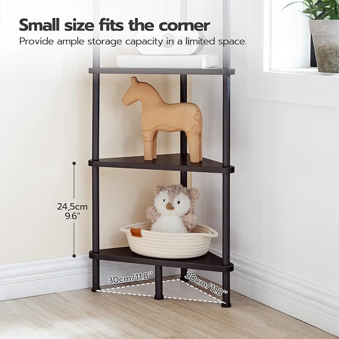 HOOBRO Corner Shelf Stand, Industrial 6-Tier Corner Bookshelf - Image 7