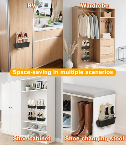 4PCS Wall Mounted Shoe Rack - Image 7