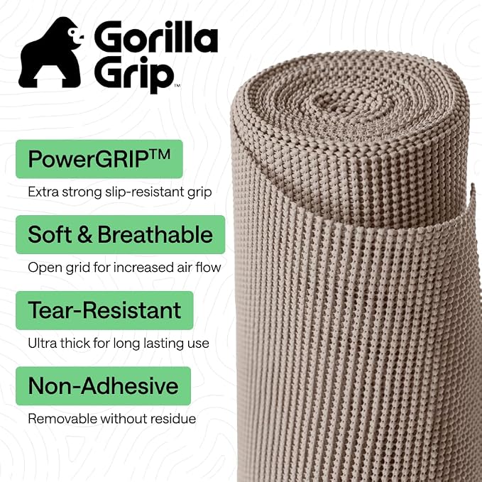 GORILLA GRIP powerGRIP Drawer Shelf and Cabinet Liner, Thick Strong Hold - Image 2