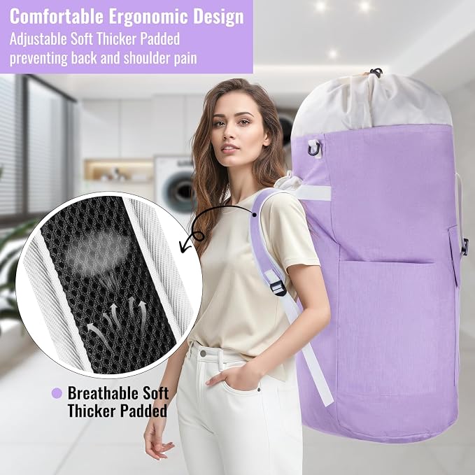 Laundry Bag Backpack, 125L Extra Large Travel - Image 6