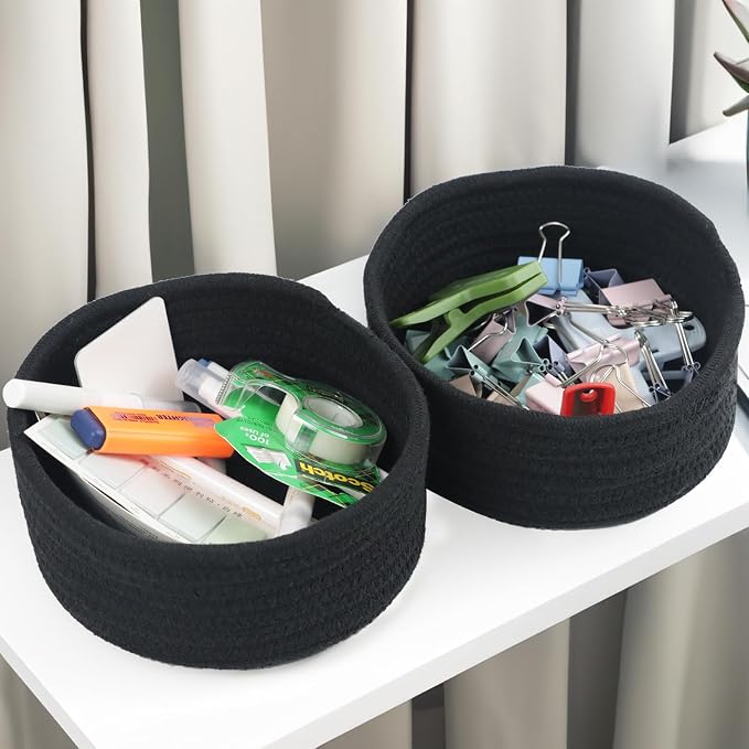 Small Woven Cotton Rope Baskets, Gift and Storage Baskets, Nursery Organizer - Image 2