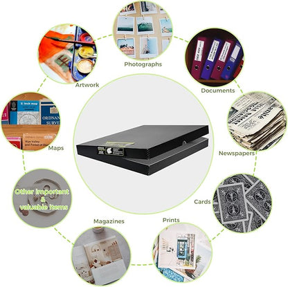 Lineco 16x20 Black Clamshell Archival Folio Storage Box, 1.75" Deep | Acid-Free - Image 6