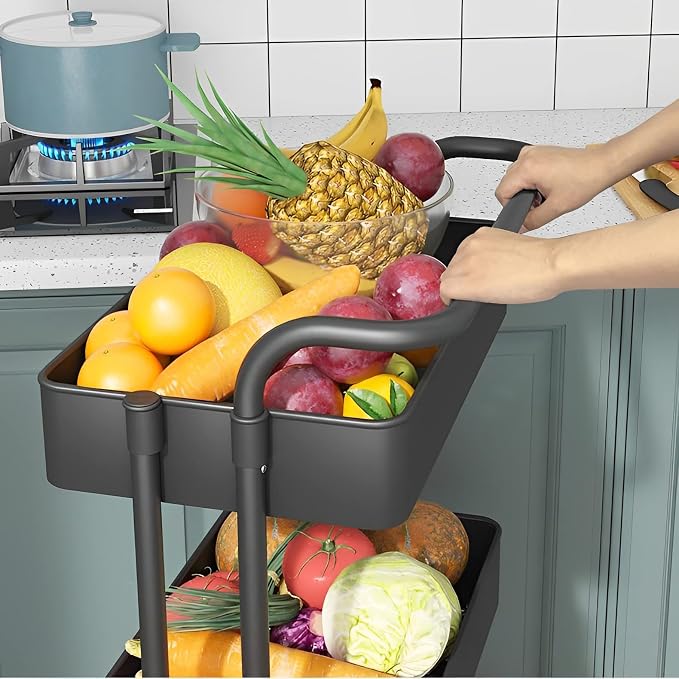 Sooyee 3 Tier Utility Cart, Rolling Cart - Image 7
