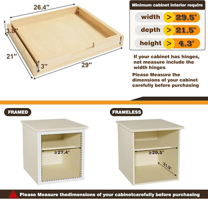 Pull Out Cabinet Organizer, Soft Close Slide Out Wooden Pull out Drawers - Image 3