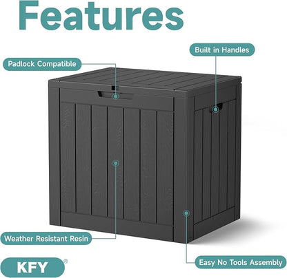 30 Gallon Waterproof Resin Deck Box, UV Resistant Outdoor Storage - Image 3