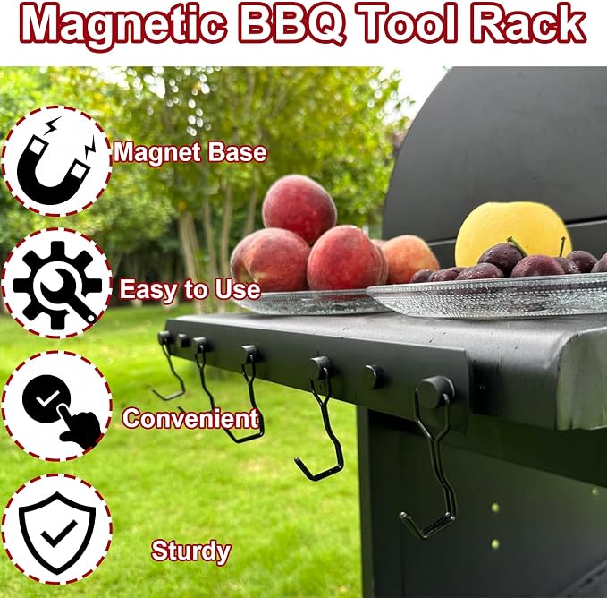 Magnetic Grill Hooks, Heavy Duty Magnetic Utensil Rack - Image 4