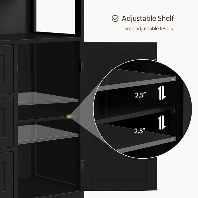 Yaheetech Large Freestanding Bathroom Storage Cabinet - Image 4
