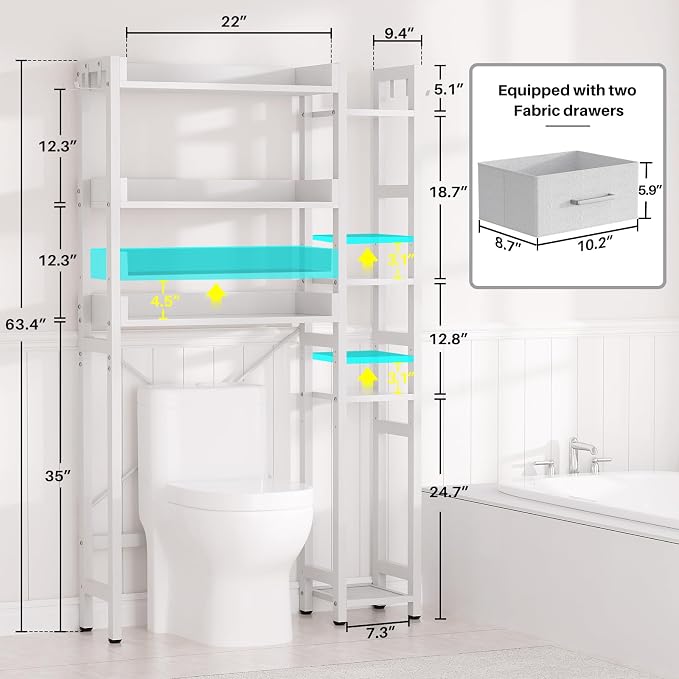 Over The Toilet Storage with 2 Drawers - Image 3