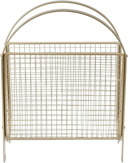 MyGift Mid-Century Design Magazine Rack, Matte Black Tone Metal Mesh - Image 7