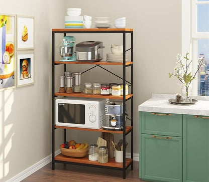 Himimi Industrial Bookshelf 5-Tier Set of 2, Bookcase 58" H Ladder Shelf - Image 8
