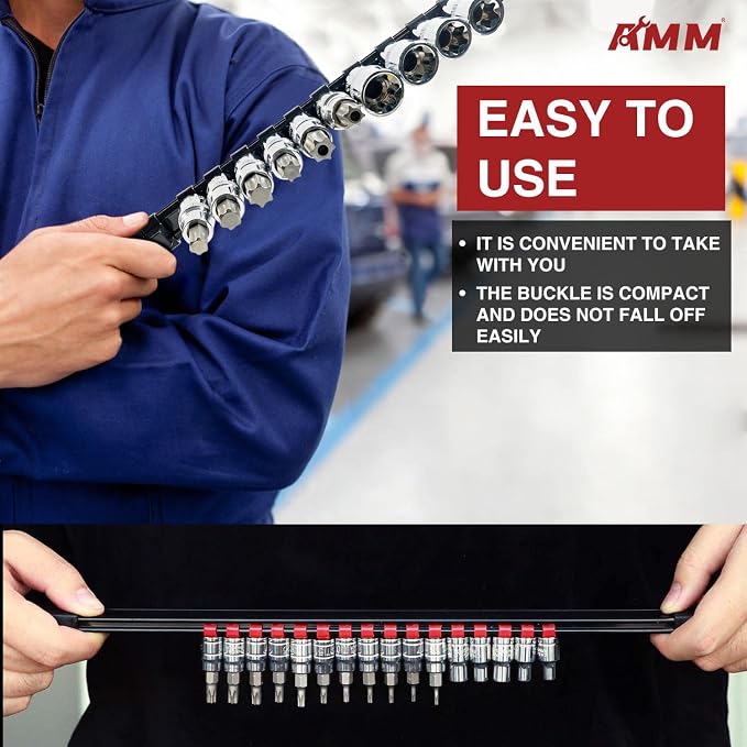 AMM 9-Piece Socket Organizer, 1/2 inch, 3/8 inch and 1/4 inch Drive ABS - Image 6