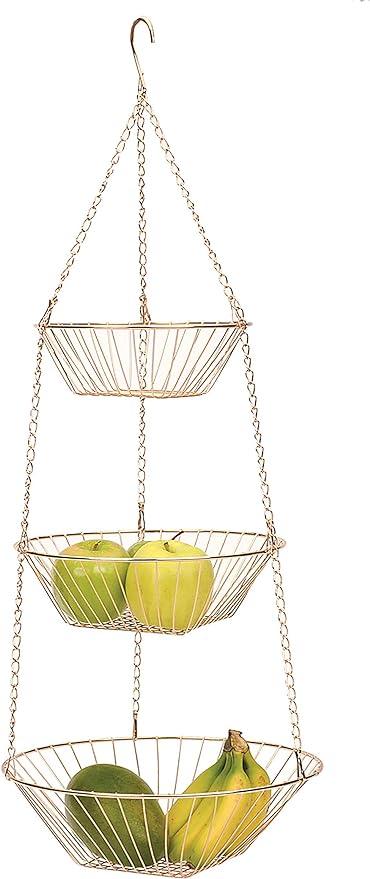 RSVP International Hanging Storage Collection 3-Tier Baskets, Copper Wire by RSVPInternational